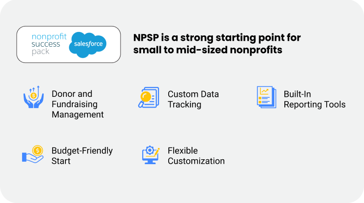 NPSP is a strong starting point for small to mid-sized nonprofits
